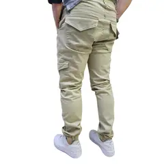 RAMBED - PANTALON CARGO BEIGE HOMBRE EN DRIL RESORTE EN BOTA