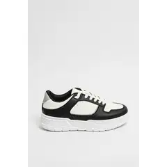 KOAJ - Tenis negros casuales con cortes blancos y suelas livia Hombre