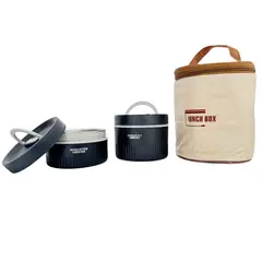GENERICO - Lonchera Térmica Con 2 Portacomidas De Acero Inoxidable