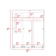 RTA DESIGN - Closet Angelo Fresno Europeo y Wengue con Tres Puertas Corredizas
