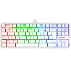 REDRAGON - TECLADO GAMER KUMARA K552WKR-SP CON LUCES RAINBOW SWITCH ROJO EN ESPAÑOL BLANCO