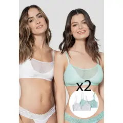 FORMAS INTIMAS - Top Paq X2 Mujer Multicolor Fi 2189