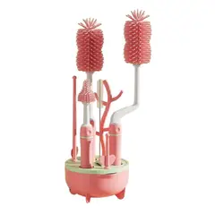 GENERICO - Set Cepillos Silicona Lavateteros Biberones Chupo Escurridor