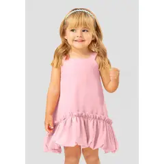 MARKETING PERSONAL - Vestido Infantil Femenino Rosa Polvo Mp 110245