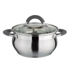 HOME ELEMENTS - OLLA CTAPA 18CM ACERO INOX ACC SILICONA GRIS HESOA-18