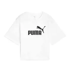 PUMA - Tshirt Camisa Marca Cropped W Original Blanco Mujer
