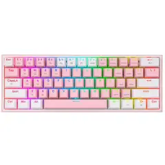REDRAGON - TECLADO FIZZ PRO K616RGB ROSA BLANCO