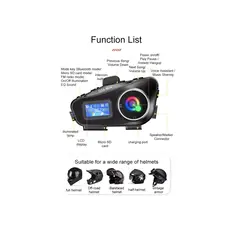 GENERICO - Intercomunicador Moto Q58 Max Con Pantalla Negro