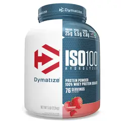 DYMATIZE - ISO100 Fresa 100% Hidrolizada Premium Rápida Absorción 5LB