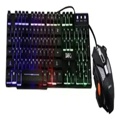 DAIRU - Kit Gamer Teclado Y Mouse Especial Para Videojuegos