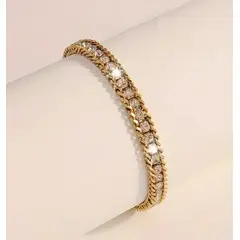 GENERICO - Pulsera De Acero Inoxidable Con Incrustacion De Diamantes