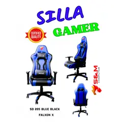 FALCON X - Silla Gamer SD 205 Azul Negra