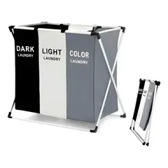GENERICO - Cesto De Ropa Sucia Clasificador De Colores Con 3 Divisiones