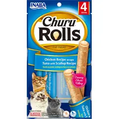 GENERICO - Churu Rolls Snack Atún con Vieira Pack x4 40gr
