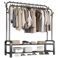 GENERICO - Perchero Y Zapatero Doble Con Soporte Para 48kg Multifunción