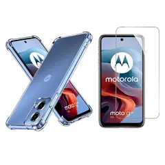 GENERICO - Funda Airbag Antichoque + Vidrio Templado Motorola Moto G34