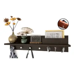 GENERICO - Perchero Repisa Llaves Magnetico Iman Minimalista Decorativa Wengue