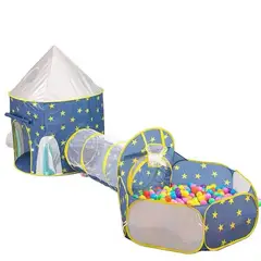 GENERICO - Carpa Castillo Tunel Mas 50 Pelotas Bebes Nuevo Azul