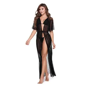 CHAMELA - Salida De Baño -Kimono En Malla Negro 44