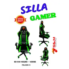 FALCON X - Silla Gamer SD 010 Negro Verde