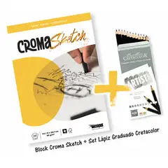 ICOPEL - Set Block Para Arte Croma Sketch + Lápiz Graduado X 12 Und