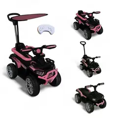 BRITOCHET - Carro Paseador Eléctrico Niños C/Remoto Giratorio 1 a 4 Años REF CUA221 ROSADO