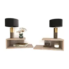 GENERICO - Set 2 Mesa De Noche Flotante Decoración Minimalista, Color Capuccino