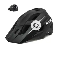 PBOLD - Casco para Bicicleta MTB Ciclismo Ruta Negro M