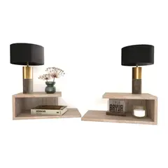 GENERICO - Set 2 Mesa De Noche Flotante Decoracion Mínimalista Mod M-01