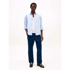 TOMMY HILFIGER - Camisa azul TH Flex regular de rayas
