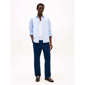 TOMMY HILFIGER - Camisa azul TH Flex regular de rayas