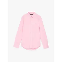 TOMMY HILFIGER - Camisa rosa TH Flex regular de popelín