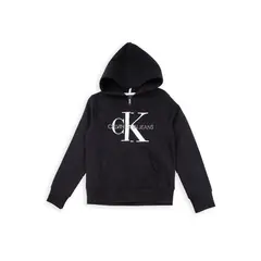 CALVIN KLEIN - Buzo negro con capota y monograma