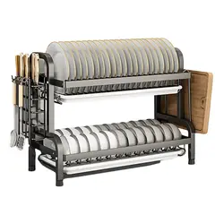 GENERICO - Platero Escurridor Organizador 2 Niveles - Diseño Moderno