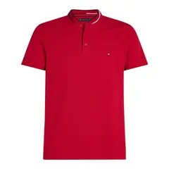 TOMMY HILFIGER - Polo rojo de cuello MAO de corte slim