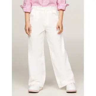 TOMMY HILFIGER - Pantalón blanco chino de pana con pierna ancha
