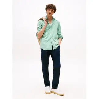 TOMMY HILFIGER - Camisa verde TH Flex regular de rayas