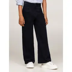 TOMMY HILFIGER - Pantalón azul chino de pana con pierna ancha