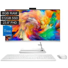 LENOVO - AIO 3 24IAP7 INTEL CORE I5-12450H SSD 512GB DDR4 8GB 23.8 BLANCO LINUX