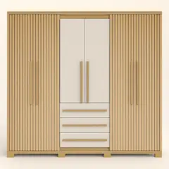 GENERICO - Clóset Grande 6 Puertas 210 cm con Textura Acanalada