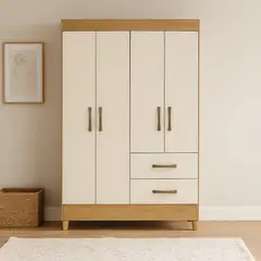 GENERICO - Clóset Moderno de 4 Puertas y 2 Cajones en MDF Compacto 98×181×47 cm