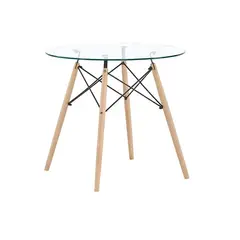 GENERICO - Mesa Redonda Eames con Tapa de Cristal 80cm COLOR TRANSPARENTE