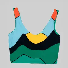 ZIPRE - Crop Top Sostenible Montaña Doble faz