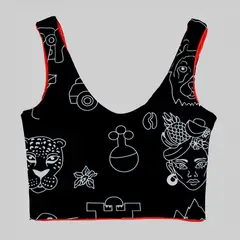 ZIPRE - Crop Top Sostenible Enlace Doble faz