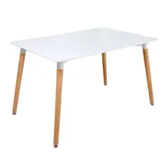 GENERICO - Mesa Rectangular Eames 120x80cm para Comedor Escritorio COLOR BLANCO