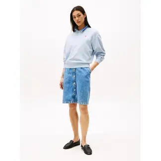 TOMMY HILFIGER - Buzo celeste con logo a contraste bordado