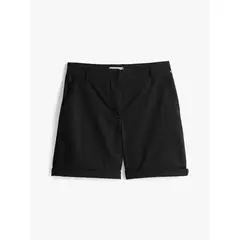 TOMMY HILFIGER - Bermudas negro chino Mom con vuelta
