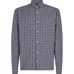 TOMMY HILFIGER - Camisa azul oscuro heritage oxford de cuadros de corte regular