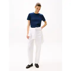 TOMMY HILFIGER - Camiseta azul con logo a contraste