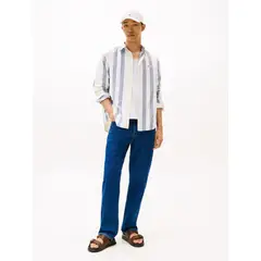 TOMMY HILFIGER - Camisa multicolor de rayas de corte amplio